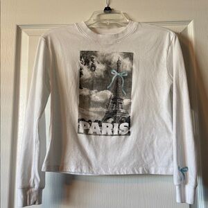 Abercrombie Kids White Long Sleeve Tee with Paris Graphic